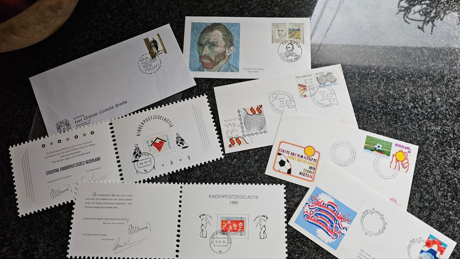 7 Enveloppen met eerste dag van uitgifte stempel, Postzegels en Munten, Postzegels | Eerstedagenveloppen, Ophalen of Verzenden