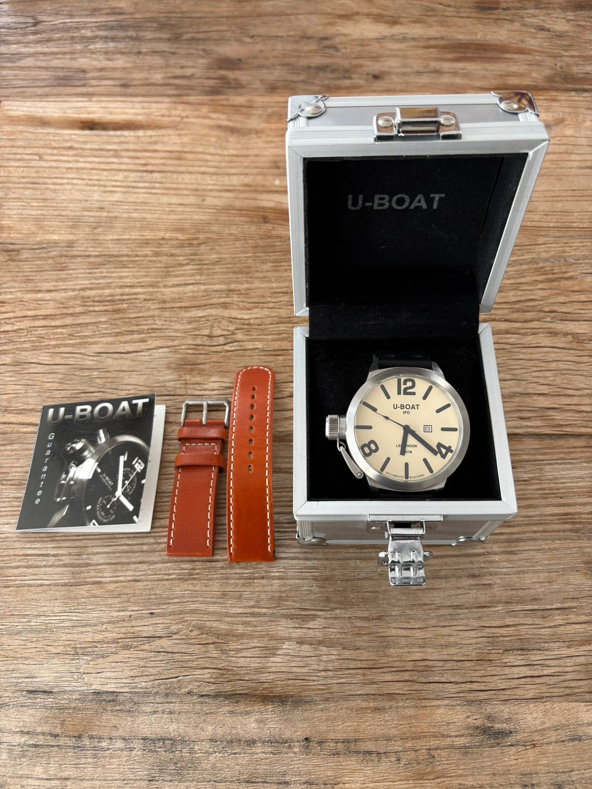 U-Boat Classico | Lefthook | B53-08 LIO46M | 53 MM | NR0138, Overige merken, Leer, Staal, Polshorloge