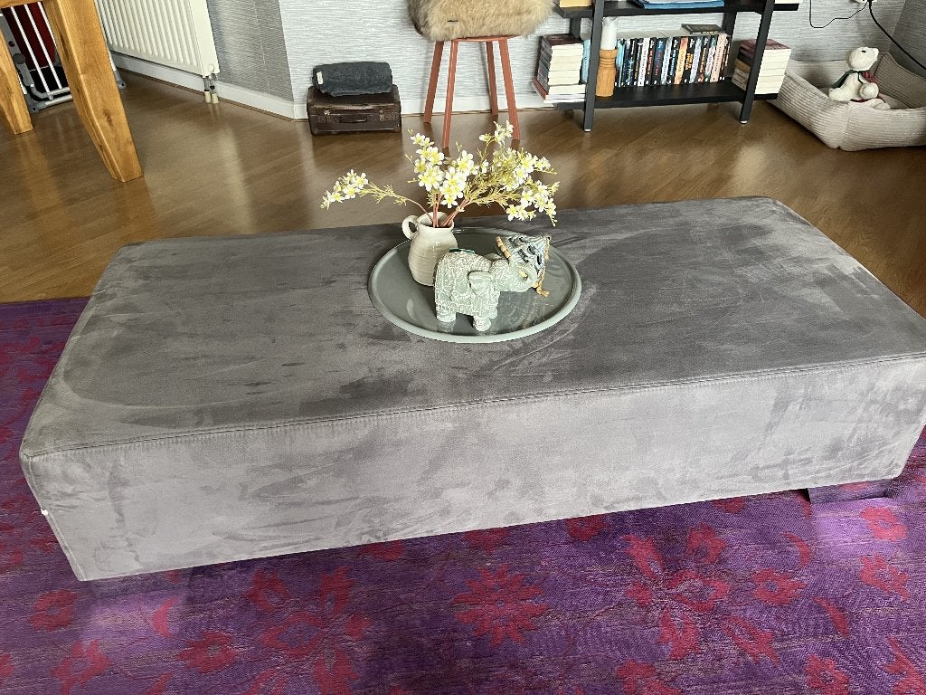 grote voetenbank ook als tafel te gebruiken 100% vlekvrij, Ophalen, 125 cm of meer, Zo goed als nieuw, Stof