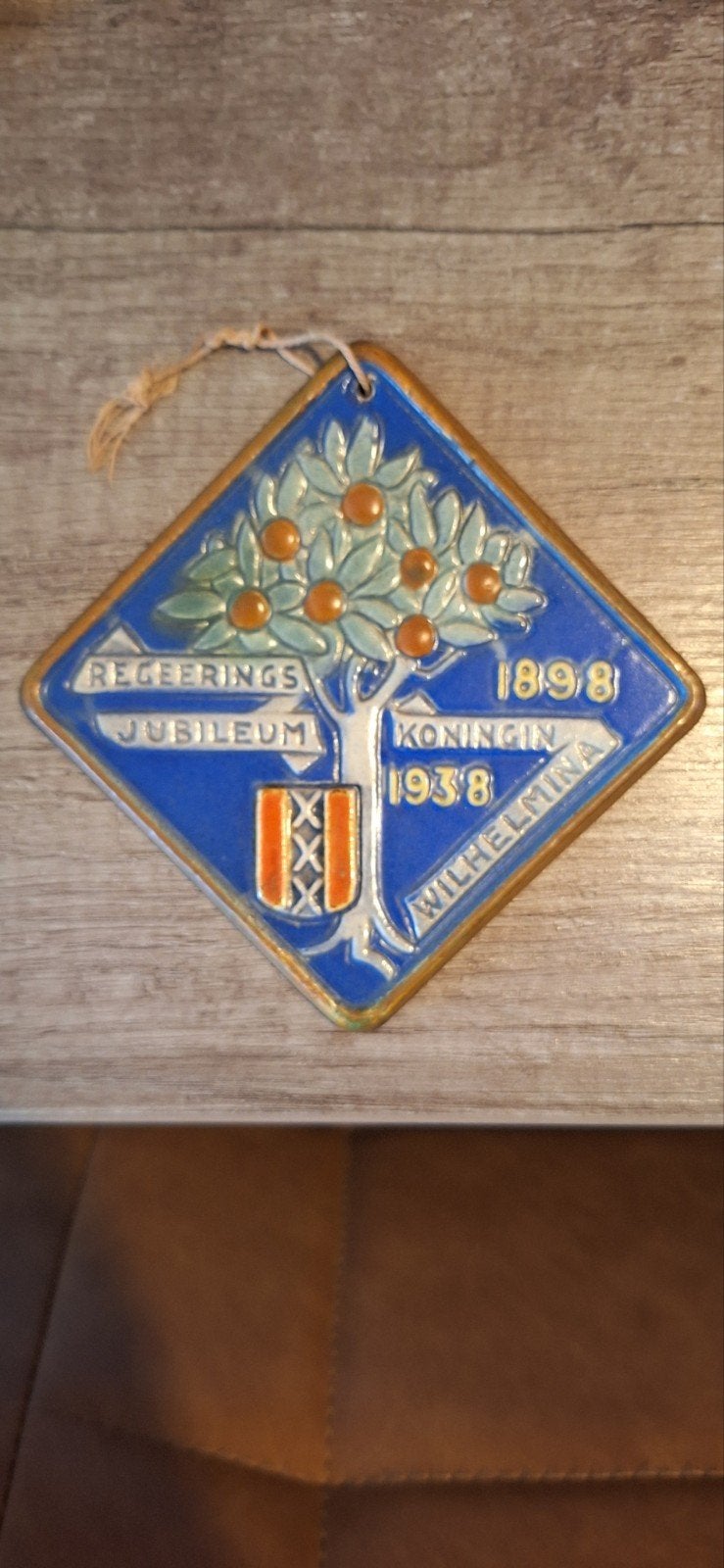 Jubileumtegel Koningin Wilhelmina 1898-1938, Antiek en Kunst, Ophalen of Verzenden