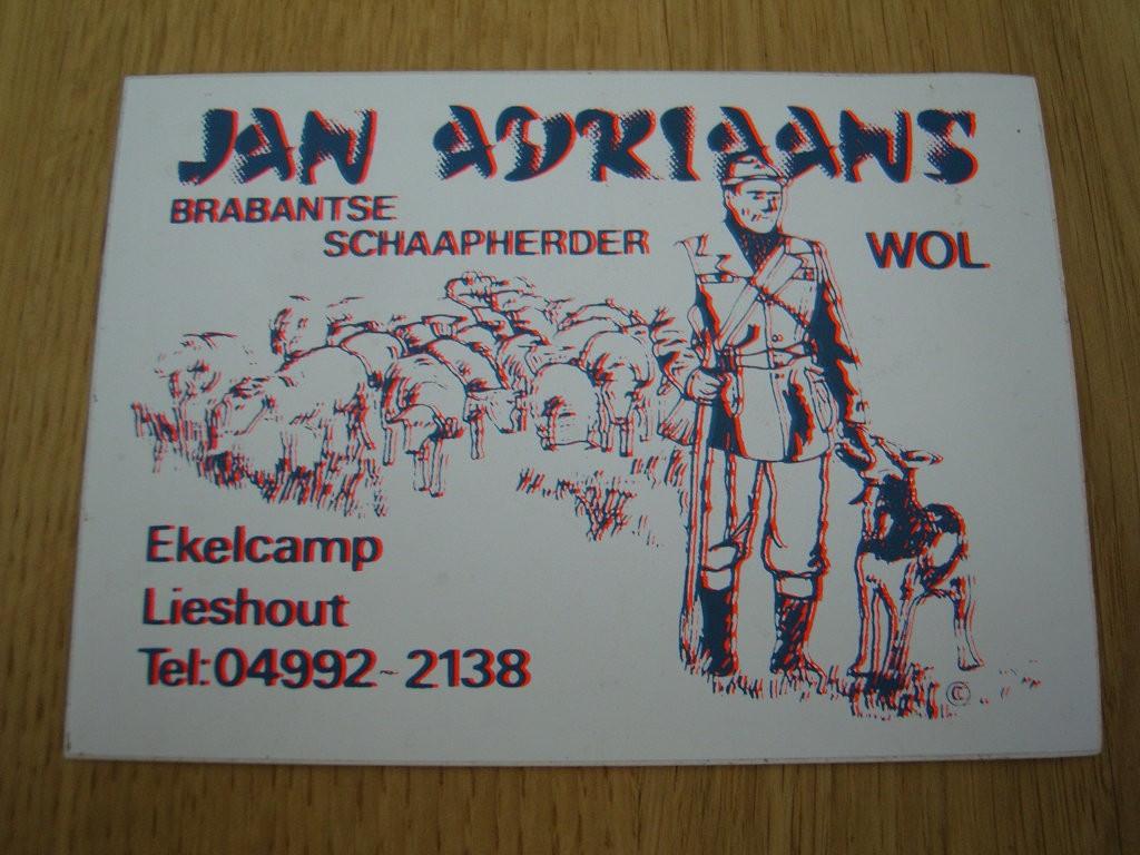 sticker lieshout ekelcamp jan adriaans schaapherder wol, Ophalen, Zo goed als nieuw