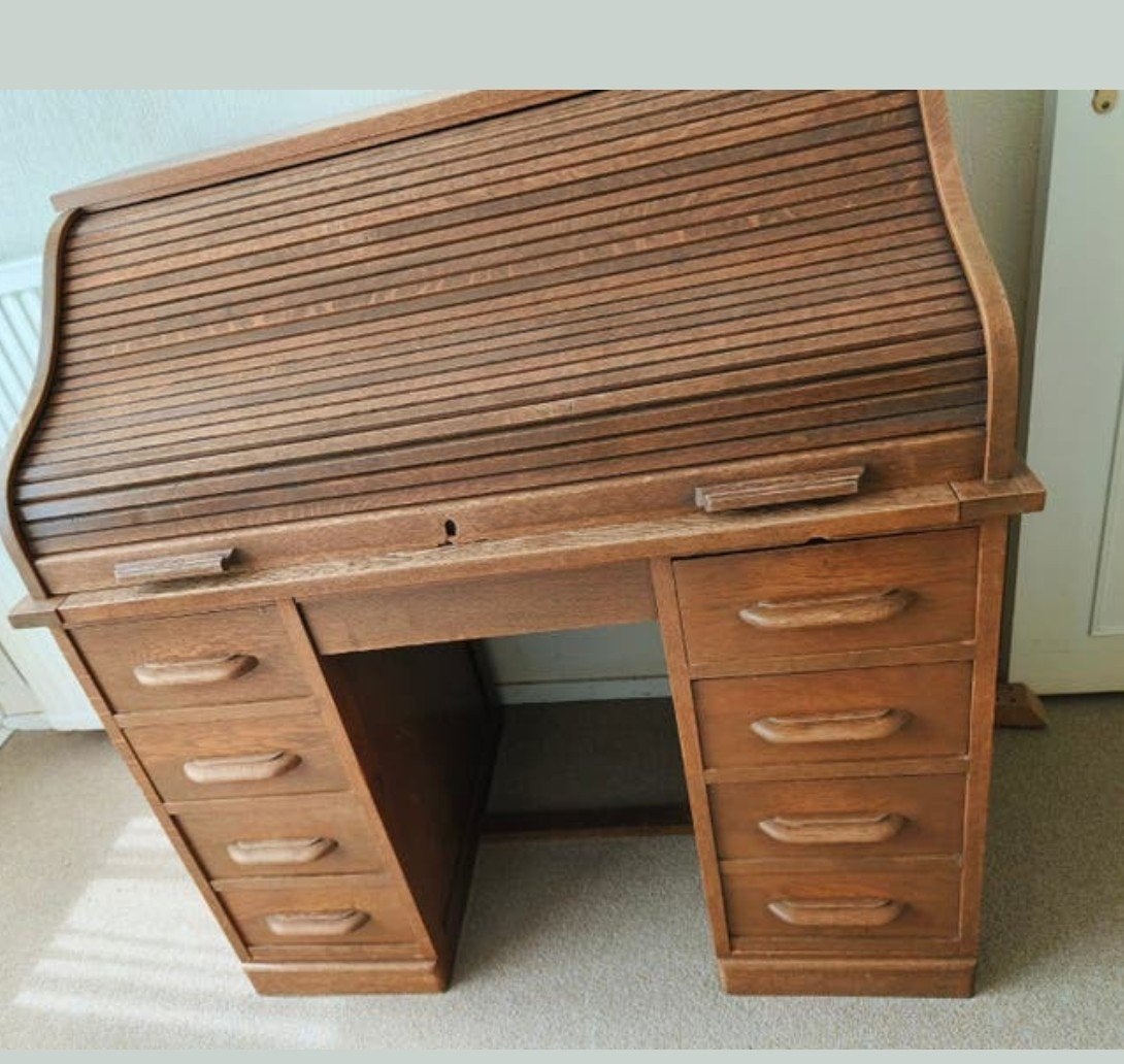 Antiek rolluikbureau eikenhout, Ophalen