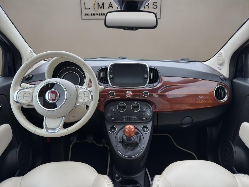 Fiat 500 0.9 TwinAir T Riva 2017 BLAUW | Schuifdak | Display, Auto's, 86 pk, Gebruikt, Bedrijf, Handgeschakeld