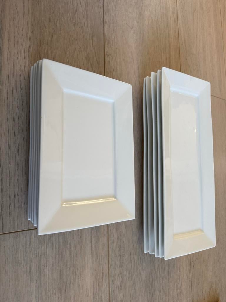 NIEUW - Witte rechthoekige borden van Xenos - 11 stuks, Ophalen, Gebruikt, Keramiek, Bord(en)