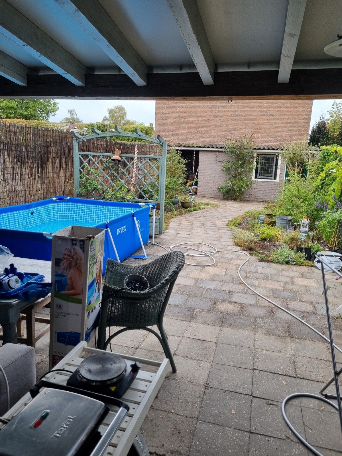Intex Zwembad 300x200x76 met afdekzeil en noppenfolie, Ophalen, Gebruikt, Opzetzwembad, 200 tot 400 cm