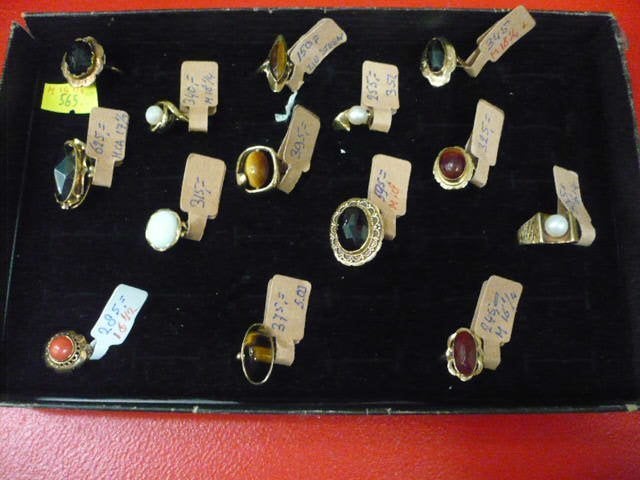 aanbieding vintage dames ringen - grootmoeders tijd ringen, Ophalen of Verzenden, Goud, Ring