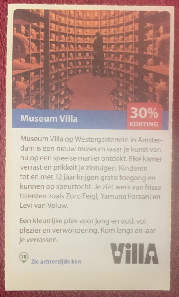 Museum Villa in Amsterdam Voordeelbon, Tickets en Kaartjes, Drie personen of meer, Museumbon