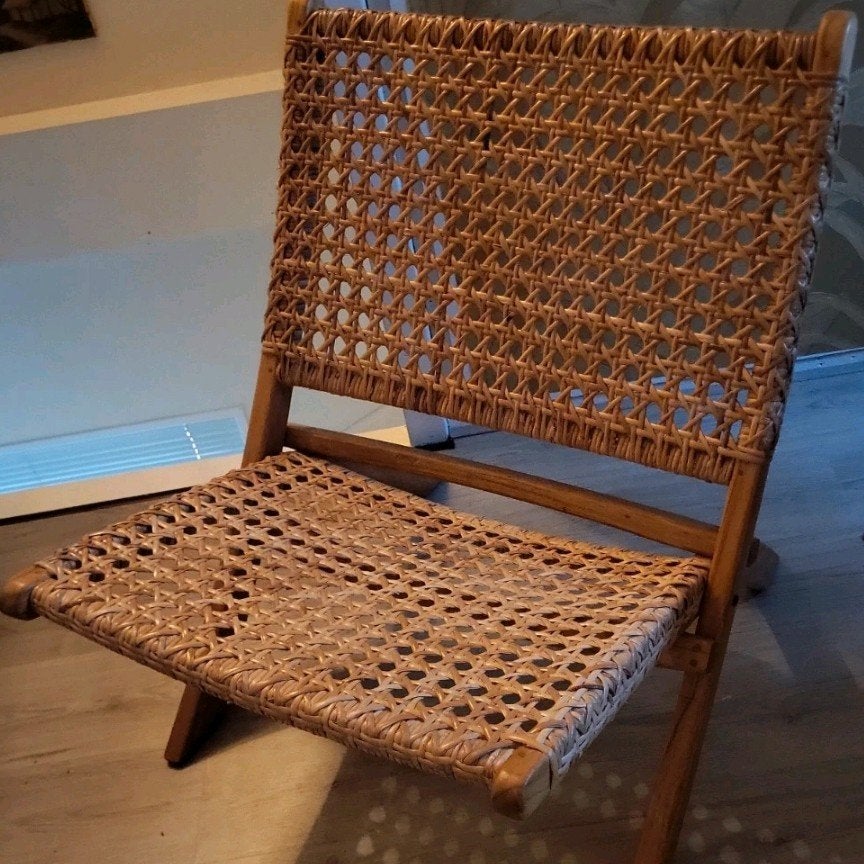 Rotan stoel, Huis en Inrichting, Fauteuils, Ophalen of Verzenden, Zo goed als nieuw, 75 tot 100 cm, 50 tot 75 cm