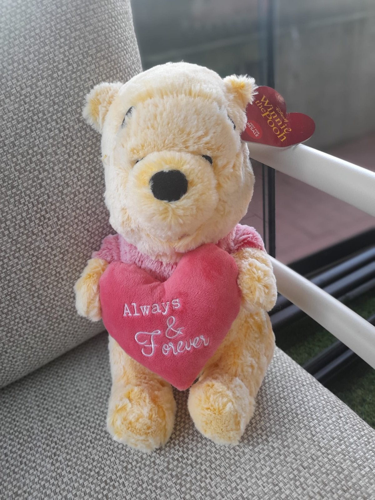 Winnie the Pooh knuffel met hart - Always & Forever 25cm, Disney, Geel, Beer, Nieuw