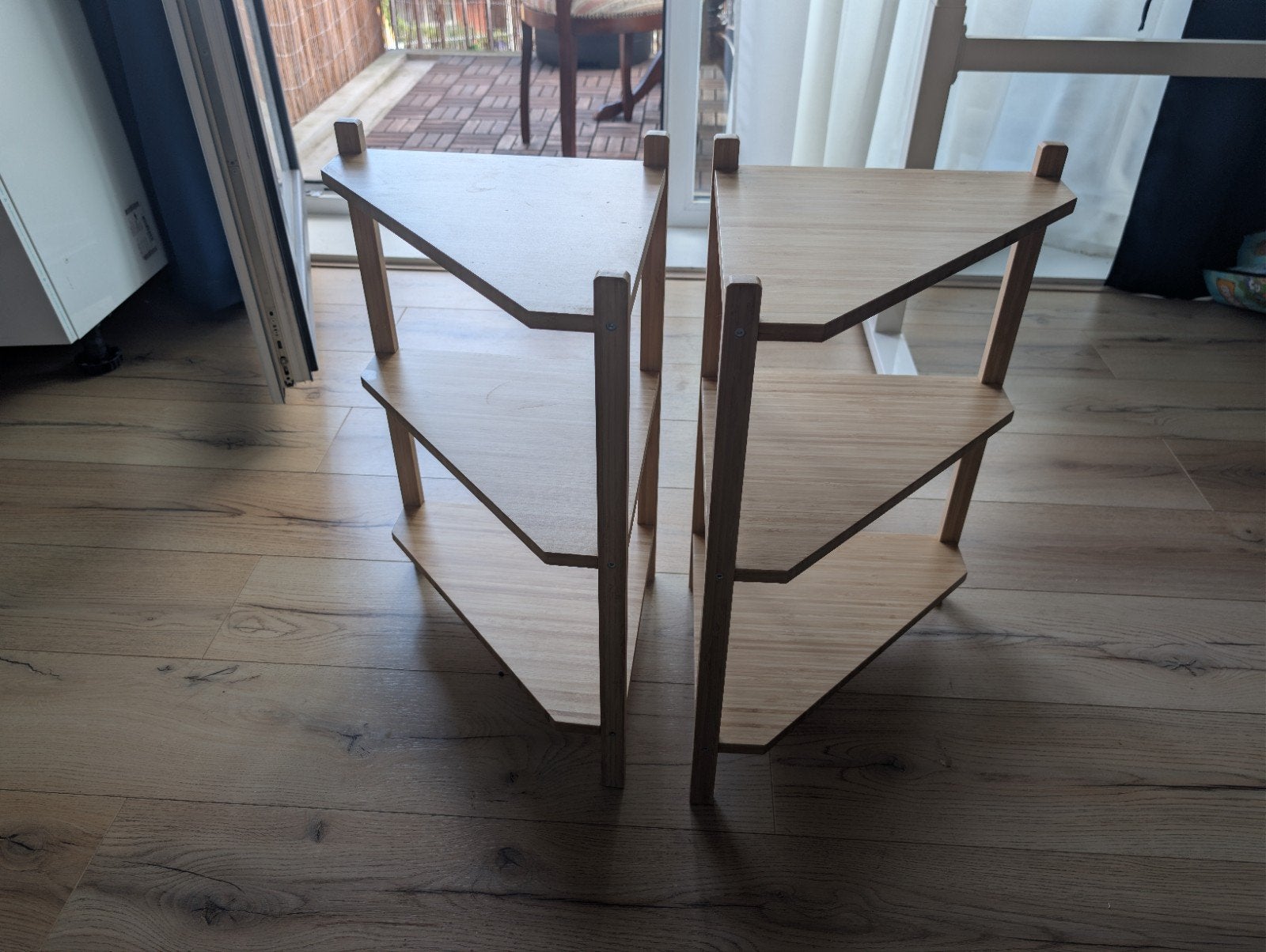2x IKEA RÅGRUND hoekrek bamboe – set – zo goed als nieuw, Huis en Inrichting, Ophalen, Zo goed als nieuw