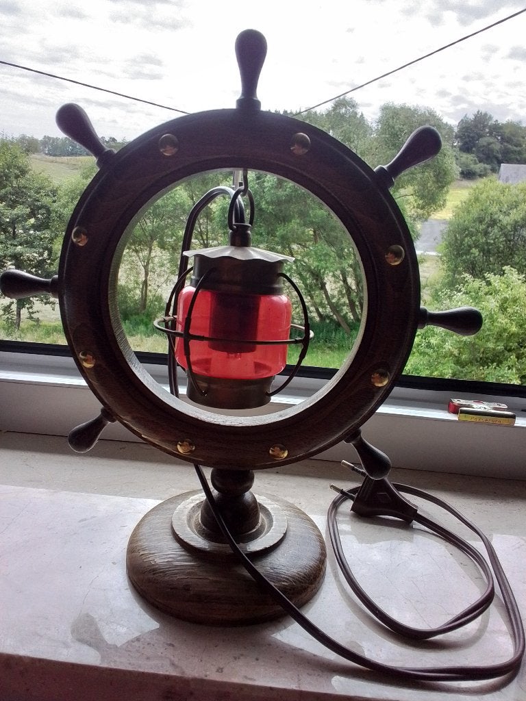 Vintage tafellamp, Ophalen of Verzenden, Gebruikt, Hout, Vintage