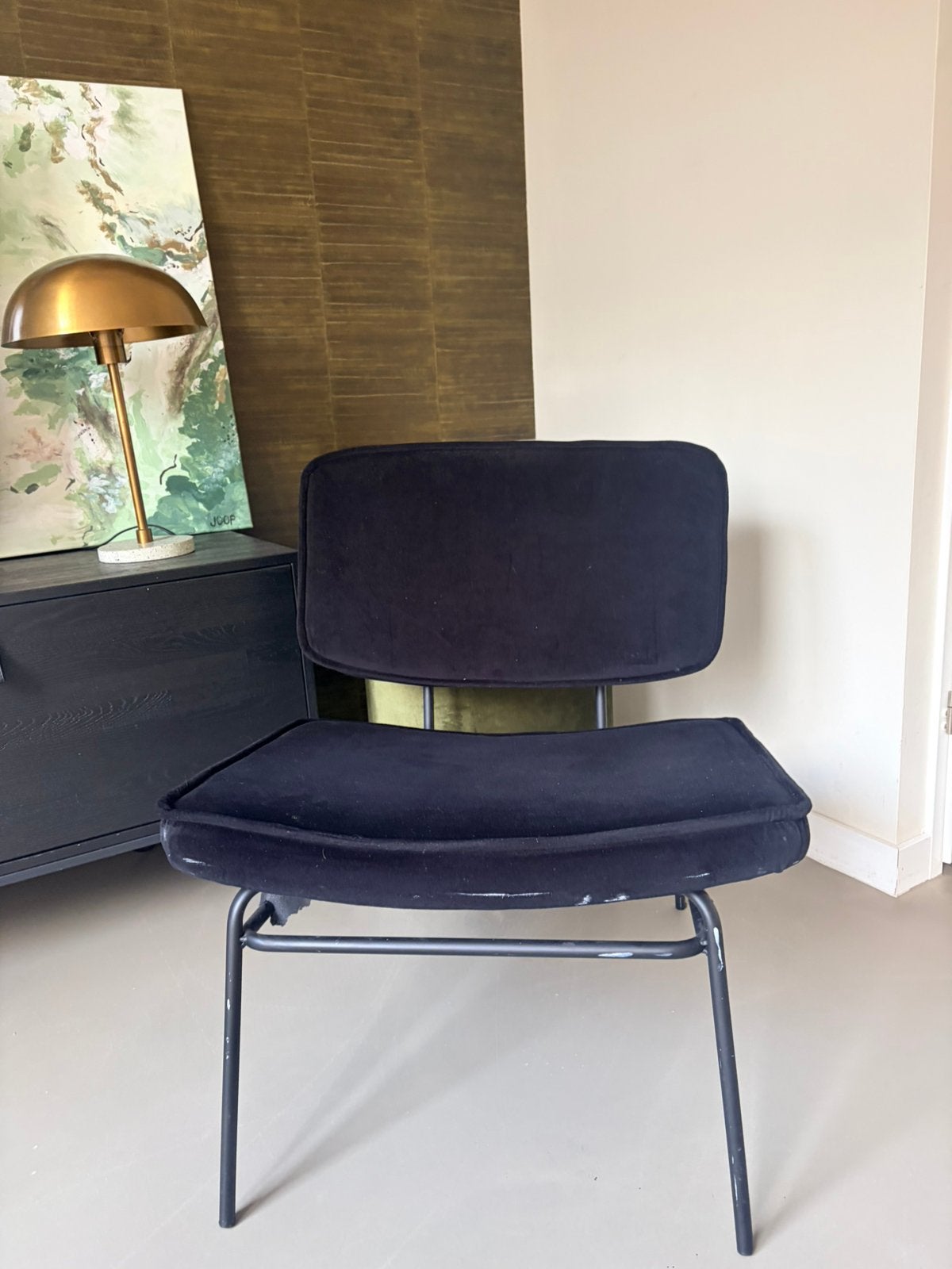 Zwarte fauteuil, Ophalen, Zo goed als nieuw, Zwart, Eén