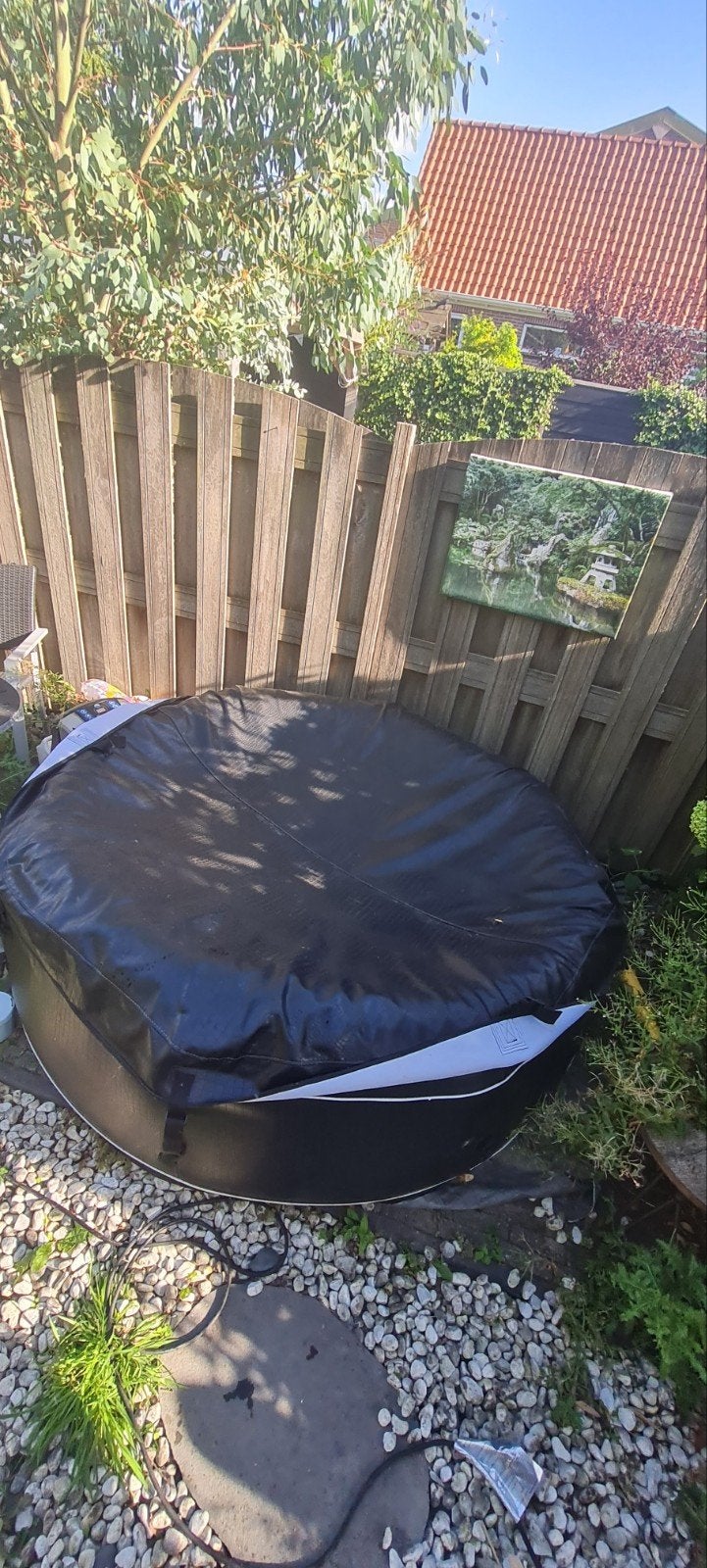 Opblaasjacuzzi met klein gaatje in de bodem, Tuin en Terras, Zwembaden, Gebruikt, Minder dan 80 cm, Opblaaszwembad, Rond