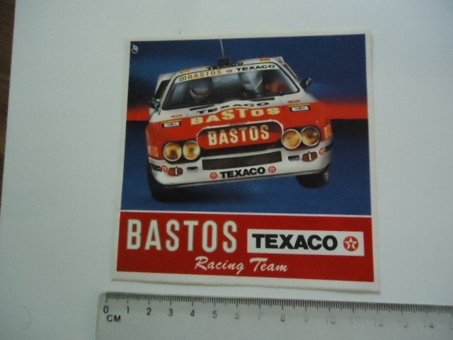 sticker oud Bastos Racing autosport texaco rallycross rally, Verzenden, Zo goed als nieuw, Bedrijf of Vereniging