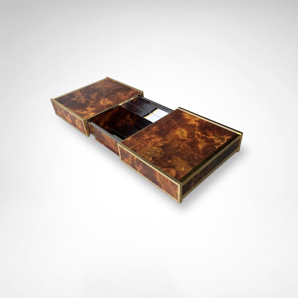 Salontafel burl messing met geïntegreerde bar Maison Lancel, Ophalen