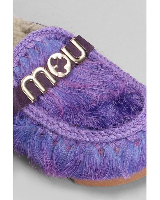 MOU sandalen ponyhair purple mt 41, Overige kleuren, Zo goed als nieuw, Sandalen of Muiltjes, Ophalen of Verzenden