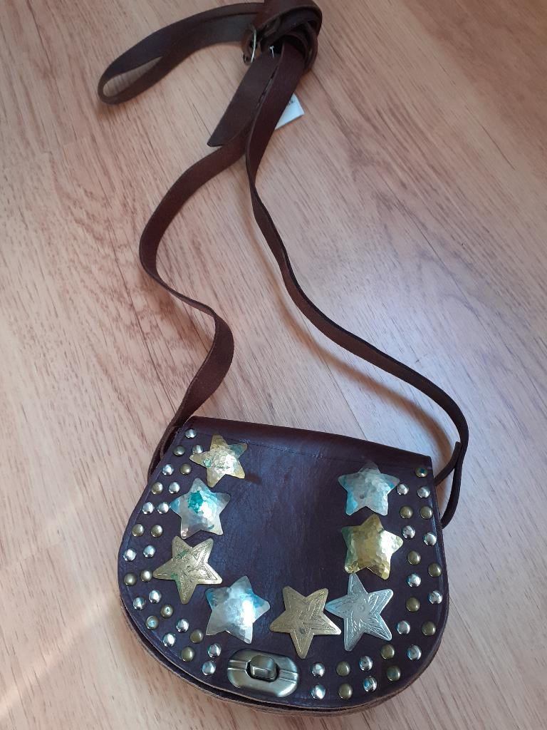 Tasje van Studs & Stones bruin leer nieuw, Ophalen of Verzenden, Nieuw, Bruin, Schoudertasje