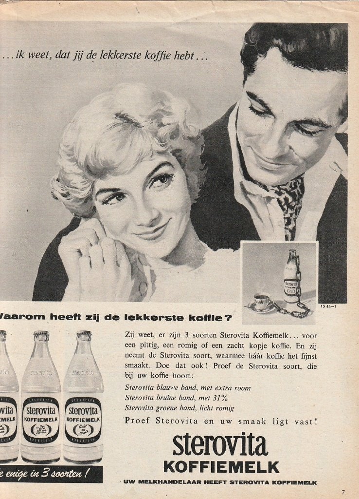 retro reclame 1960 Sterovita zuivel enige in 3 soorten, Verzenden, Overige typen