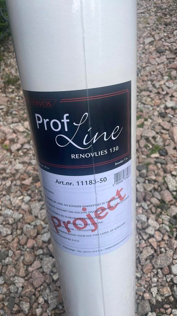 Prof-line Renovlies 130 - 50 meter, Huis en Inrichting, Stoffering | Behang, Ophalen of Verzenden, 50 tot 75 m², Wit, Vlak, geen patroon