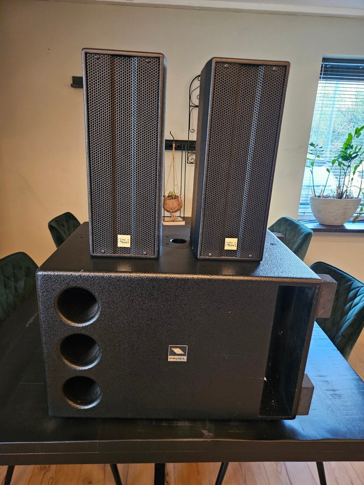2x the box pro Achat 204A + 1x Proel SW110A, Speakerset, Zo goed als nieuw, Geschikt voor surround/home cinema, Ophalen