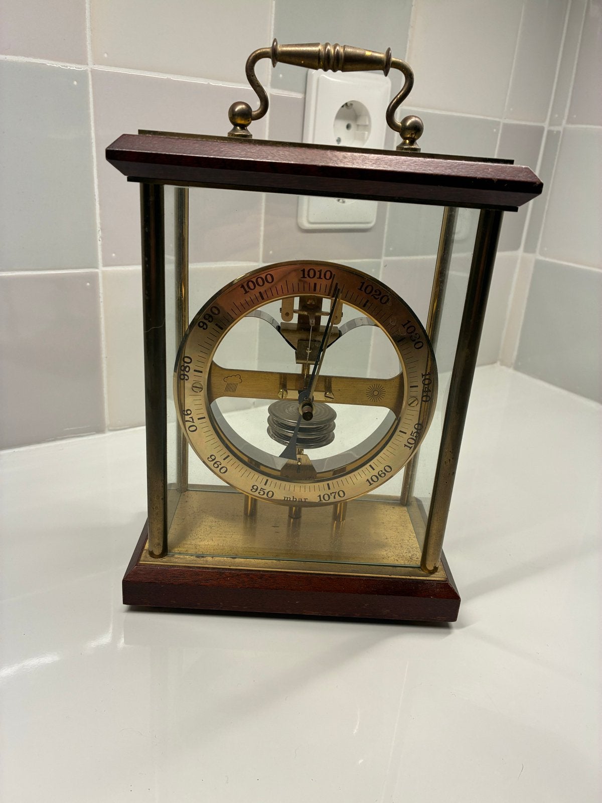 Vintage Barometer Jaren '80 - Klassiek Weerstation, Audio, Tv en Foto, Weerstations en Barometers, Ophalen, Gebruikt, Barometer