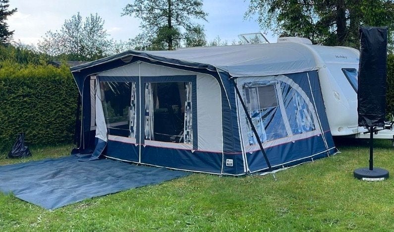 4 seizoenen voortent grijs in zeer goede staat 9.20, Ophalen, Zo goed als nieuw, Tot en met 4