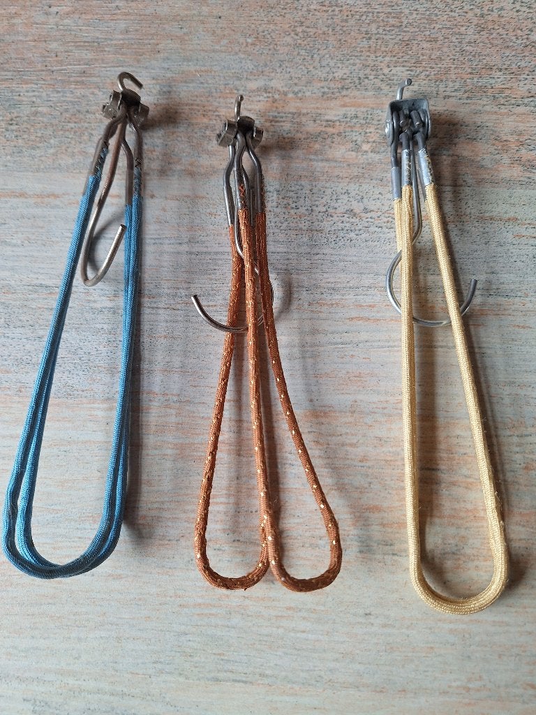 Vintage Kledinghangers - Set van 3 (Beige, Bruin, Blauw), Ophalen, Onbekend