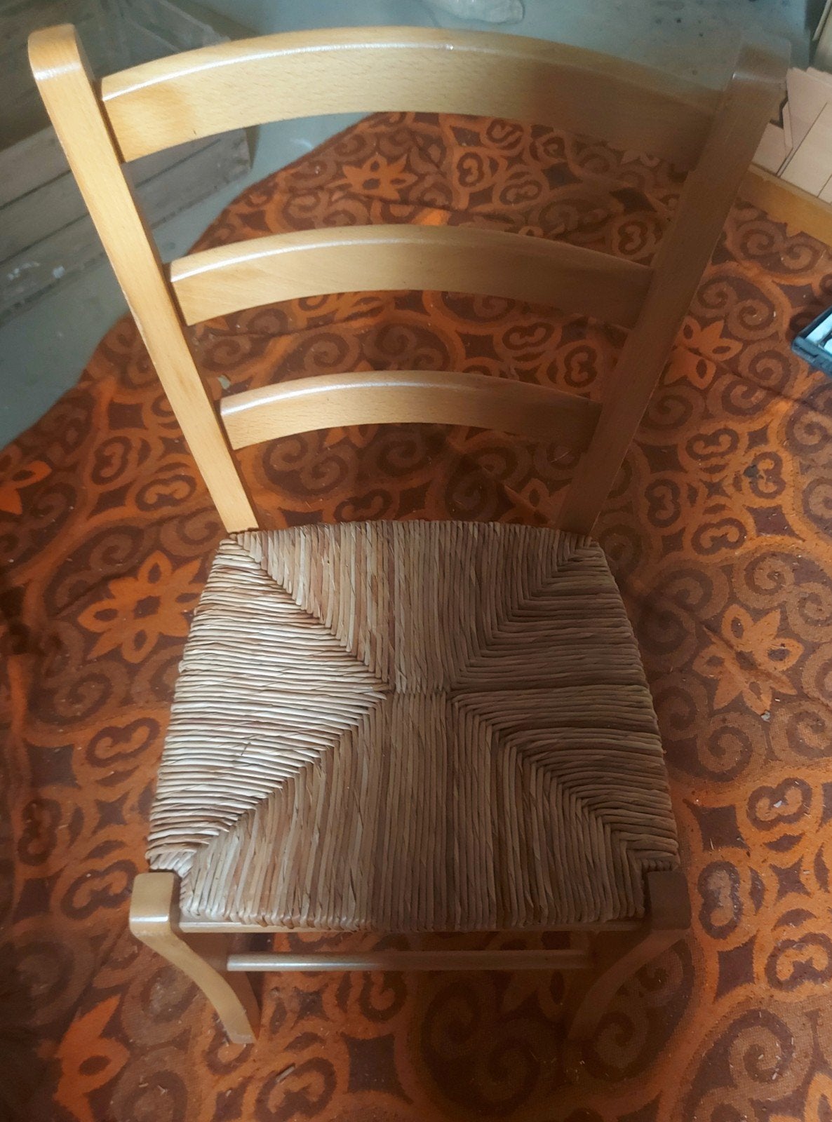 Stoel beuken met riet, Ophalen of Verzenden, Gebruikt, Bruin, Eén