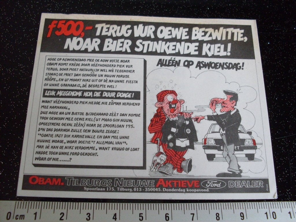 sticker obam tilburg aktieve ford dealer carnaval aswoensdag, Verzenden, Zo goed als nieuw, Bedrijf of Vereniging