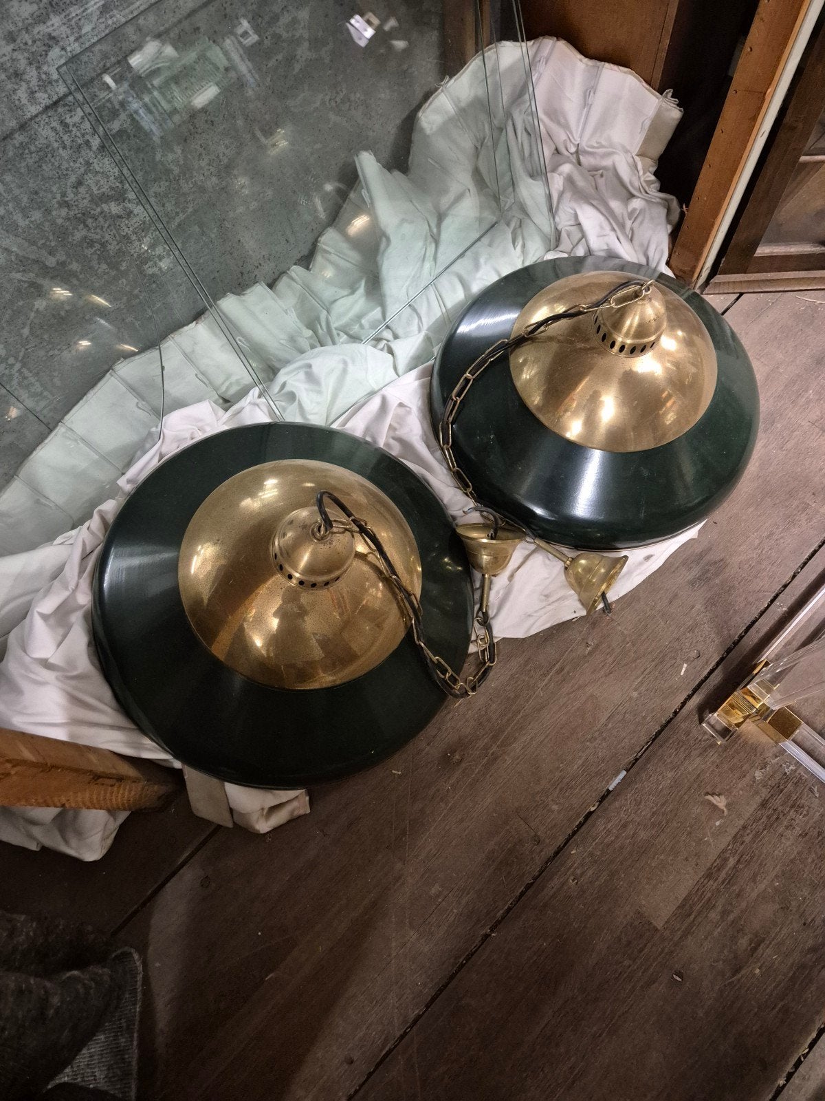 2 hanglampen groen, Huis en Inrichting, Ophalen