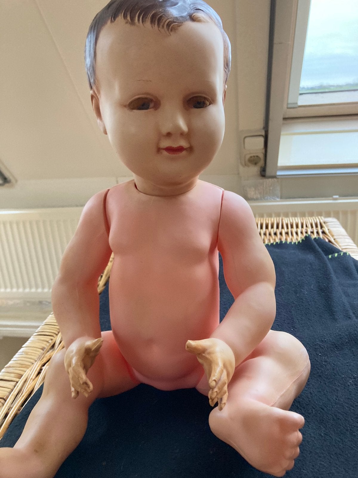Vintage Franse Petitcollin PCP babypop, Verzamelen, Poppen, Ophalen of Verzenden, Gebruikt, Babypop