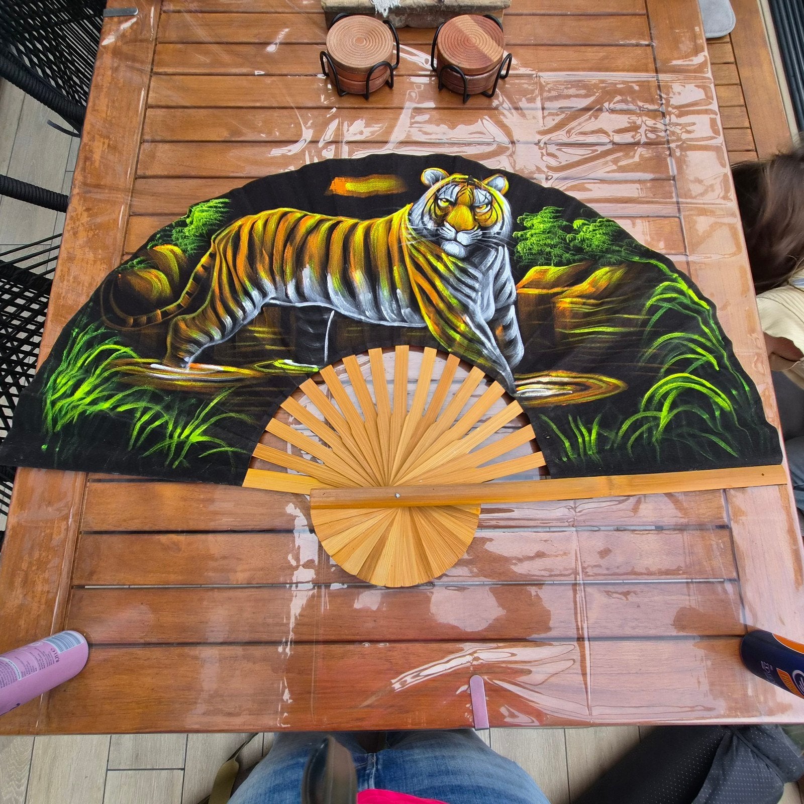 Decoratieve waaier met tijgerprint, Ophalen of Verzenden, Zo goed als nieuw