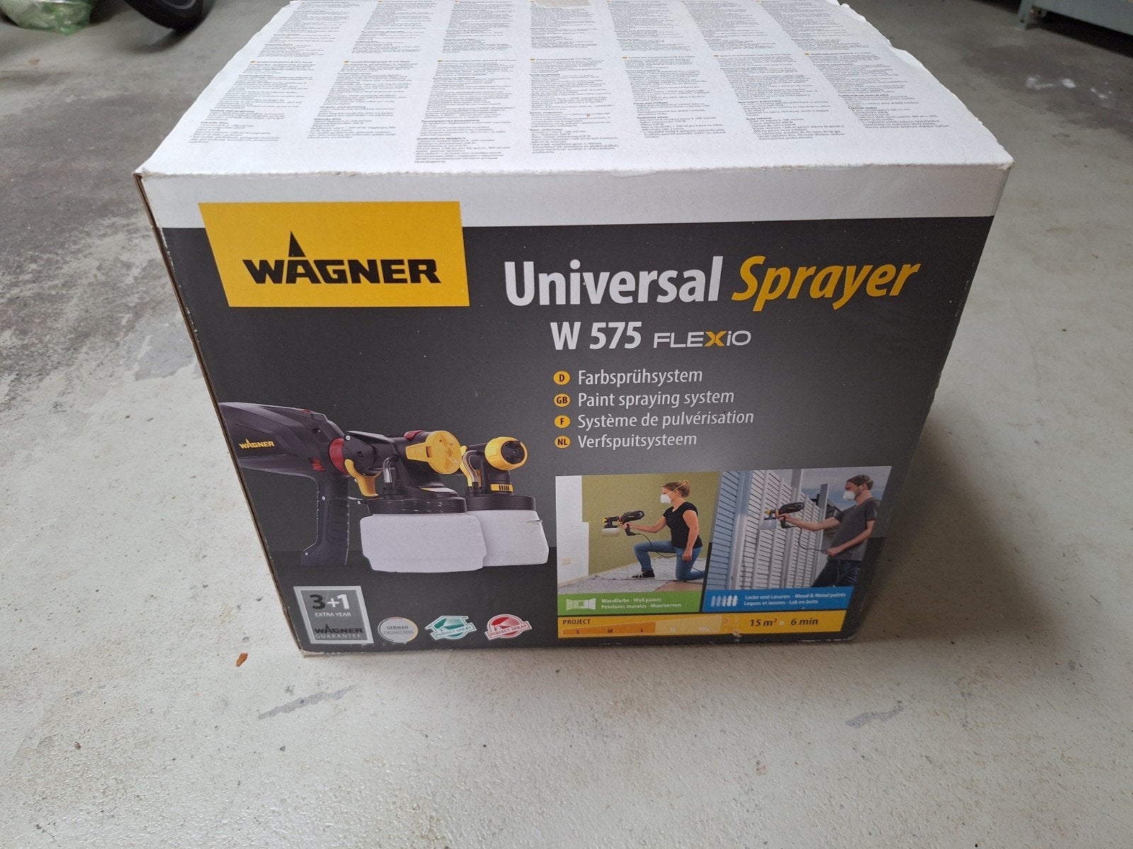 Wagner W575 Flexio Verfspuit - Compleet en Zo Goed als Nieuw, Doe-het-zelf en Verbouw, Ophalen of Verzenden, Zo goed als nieuw