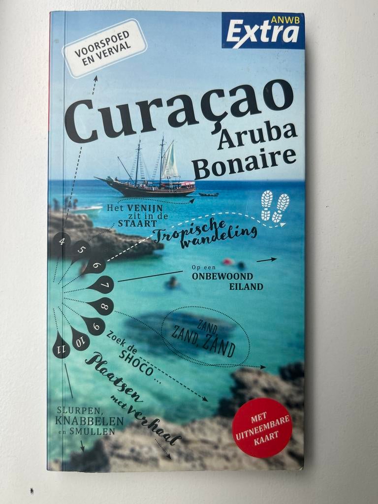 ANWB Extra Reisgids Curaçao, Aruba, Bonaire + kaart, Boeken, Ophalen of Verzenden, Zo goed als nieuw, Reisgids of -boek, Noord-Amerika