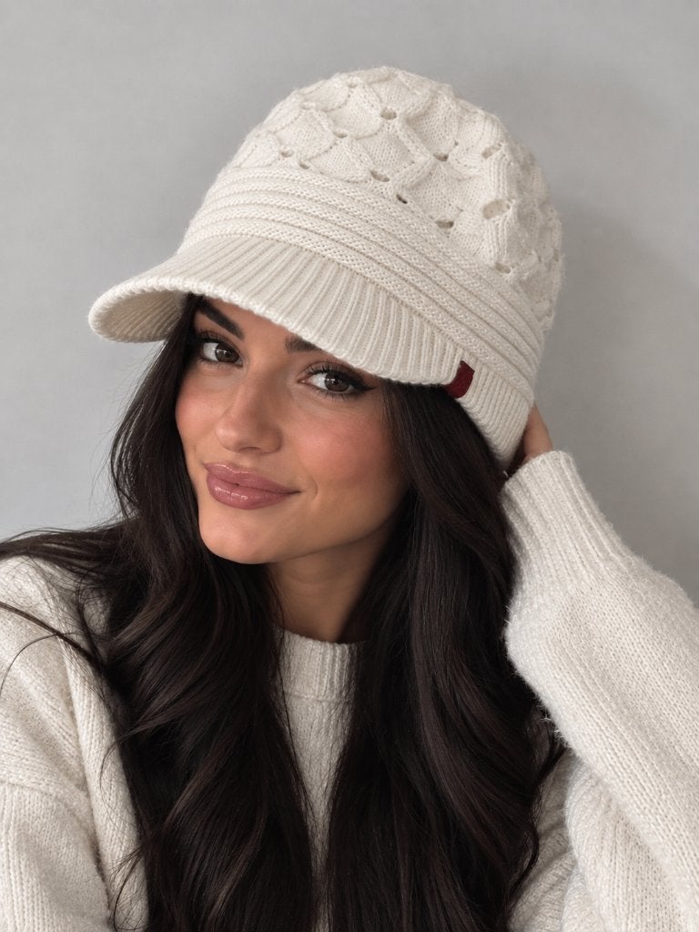 Beanie ,muts, pet ecru universele maat, Maat 38/40 (M), Von lamezan, Nieuw, Ophalen of Verzenden