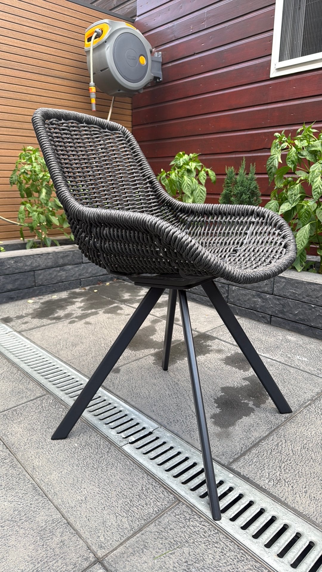 Rieten tuinstoelen 6 stuks set nauwelijks gebruikt, Ophalen, Zo goed als nieuw, Rotan