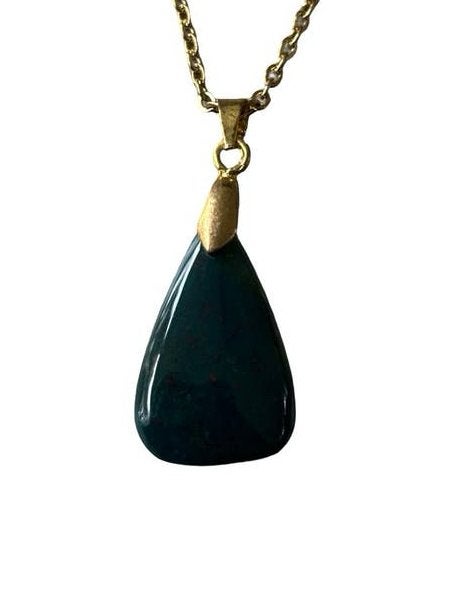 Bloedsteen Edelsteen Ketting - Roestvrijstaal Sieraden, Overige materialen, Vanbeeksaar4@gmail.com, Nieuw, Ophalen of Verzenden