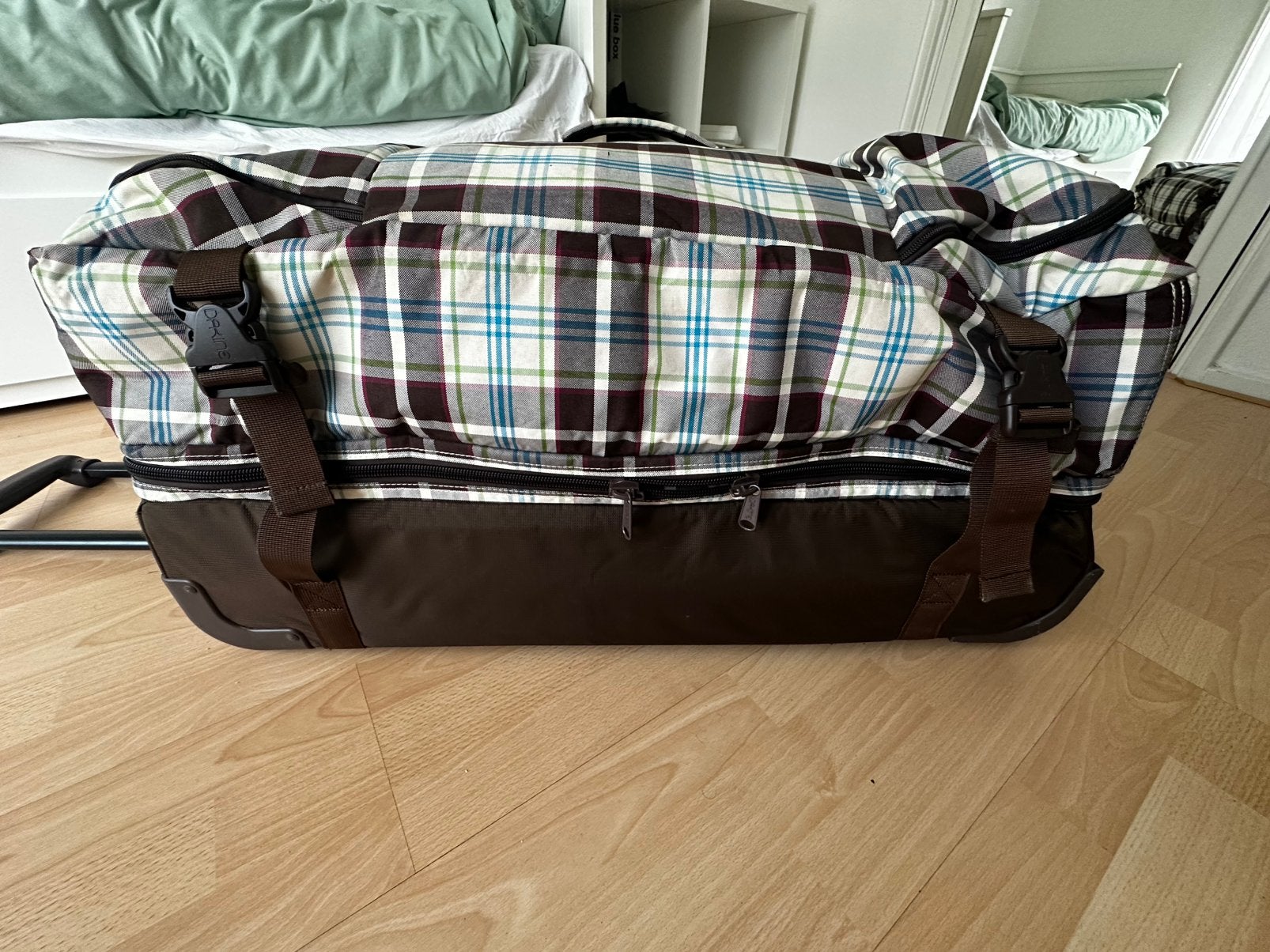 Dakine splitroller 110 L Reistas met wielen en trekstang, Beige, Zo goed als nieuw, 35 tot 55 cm, Wieltjes