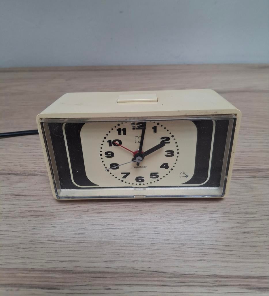 Vintage witte elektrische Hema wekker., Ophalen of Verzenden