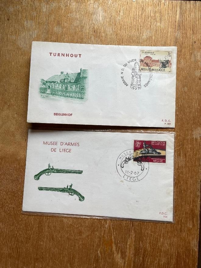 2 fdc's uit Belgie : KIJK VOOR MEER BRIEVEN UIT BUITENLAND, Postzegels en Munten, Ophalen of Verzenden, Onbeschreven, Europa