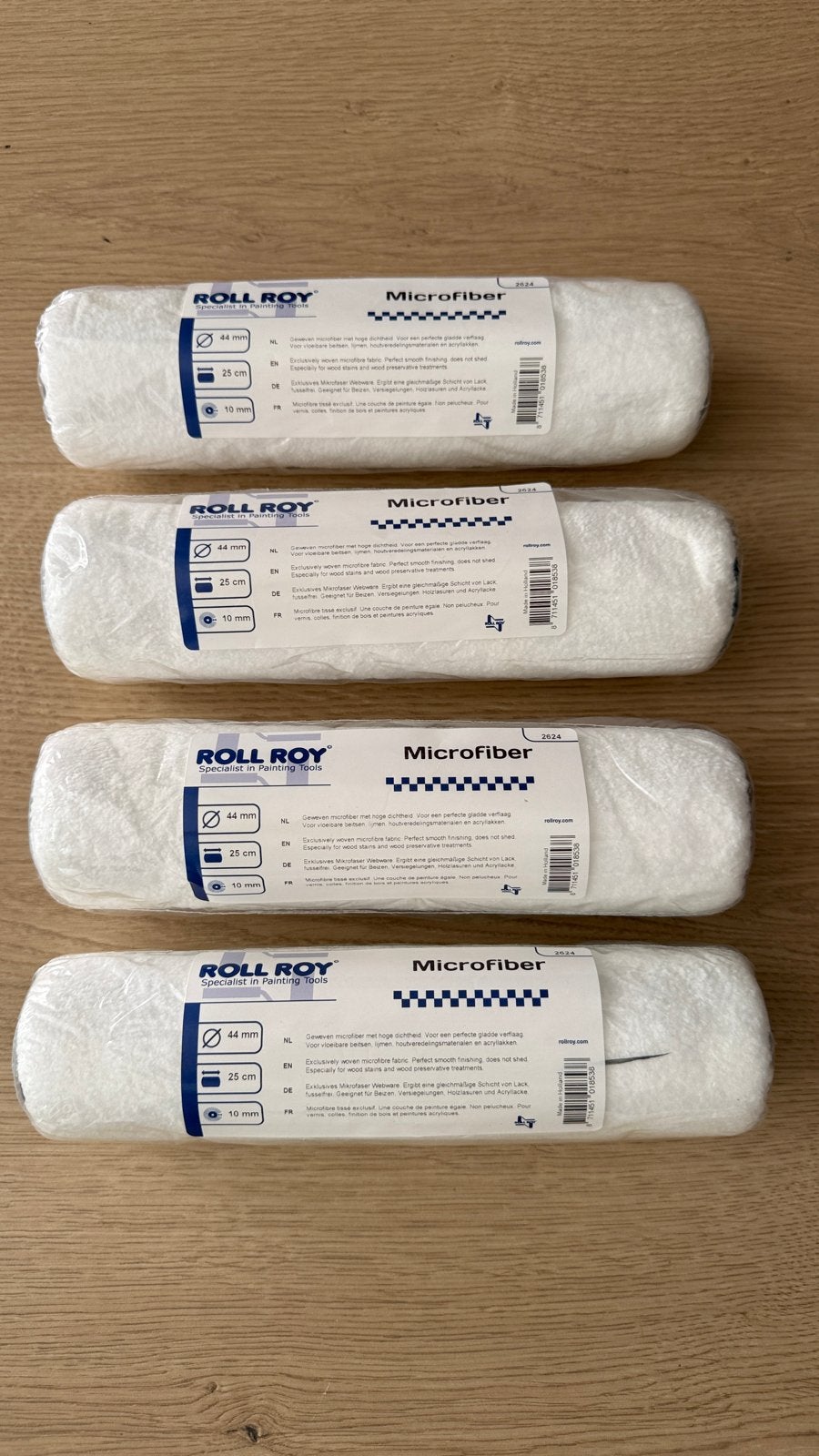 4x Roll Roy Microfiber lakrollers 25cm - Nieuw, Doe-het-zelf en Verbouw, Ophalen of Verzenden, Nieuw, Verfroller