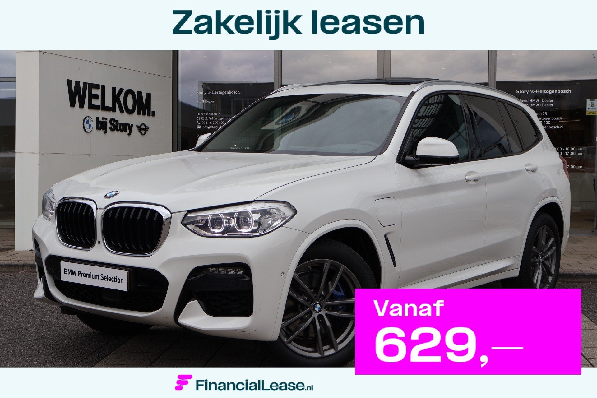 BMW X3 xDrive30e High Executive M Sport Automaat / Panoramad, Gebruikt, 4 cilinders, Wit, Bedrijf