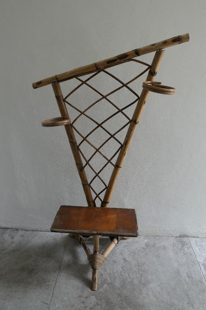 Retro bamboe plantenrek rotan, Ophalen, Huis en Inrichting