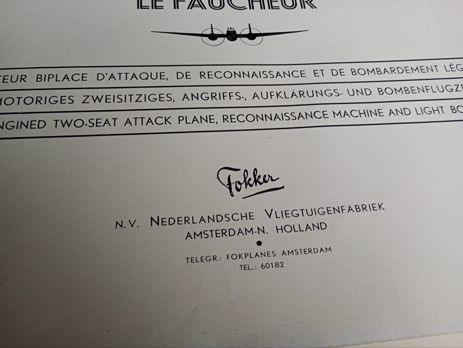 brochure Nederlandse Fokker G-1, Ophalen of Verzenden, Nederland, Boek of Tijdschrift