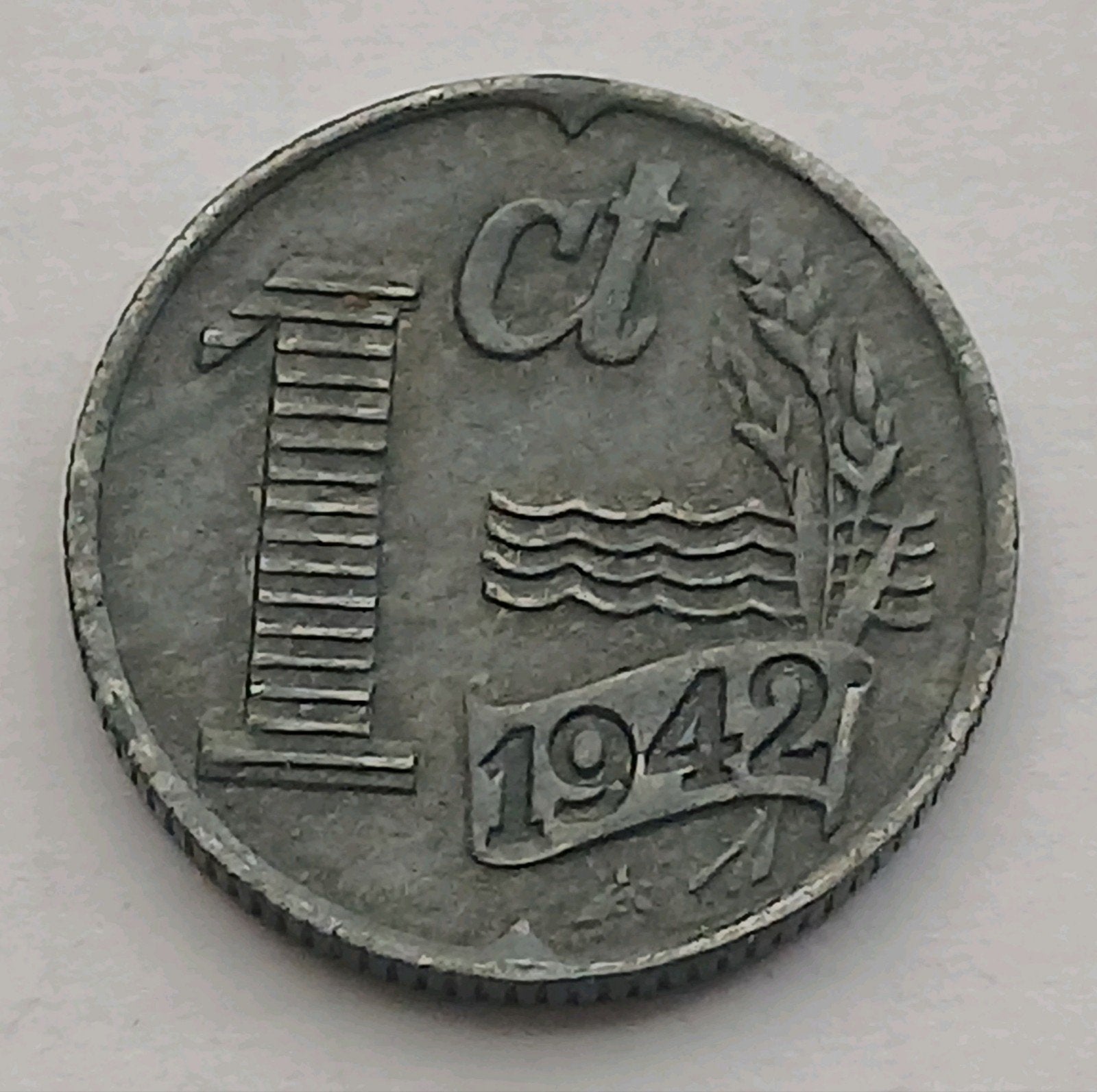 Nederland 1 Cent 1942 Oude Nazi Munt WO2 Tweede Wereldoorlog, Ophalen of Verzenden, Nederland