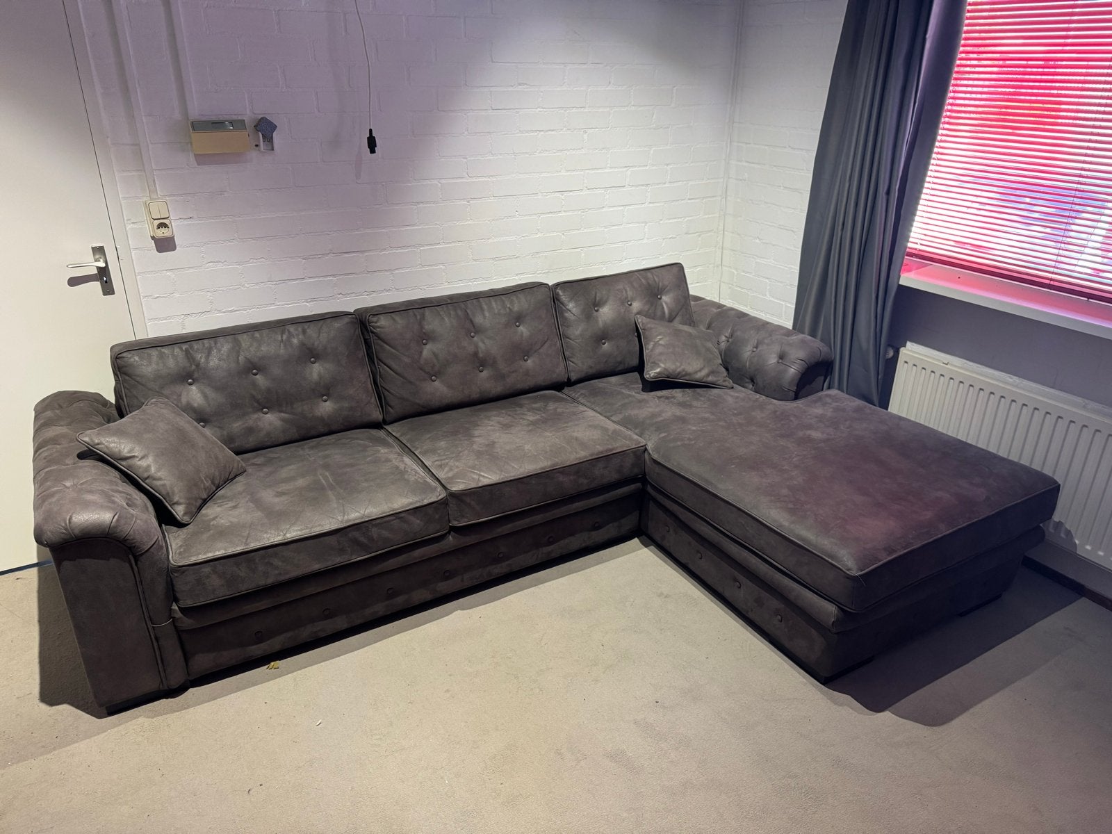 Hoekbank - 280 cm breed., Huis en Inrichting, Ophalen, 250 tot 300 cm, Hoekbank, Leer