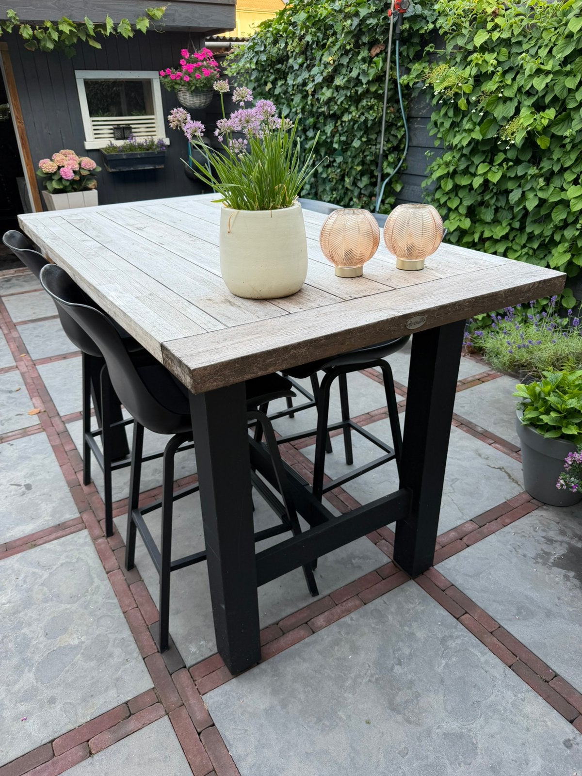 Hartman Sophie Yasmani Bartafel - Zwart incl stoelen, Ophalen, Zo goed als nieuw, Rechthoekig, Kunststof