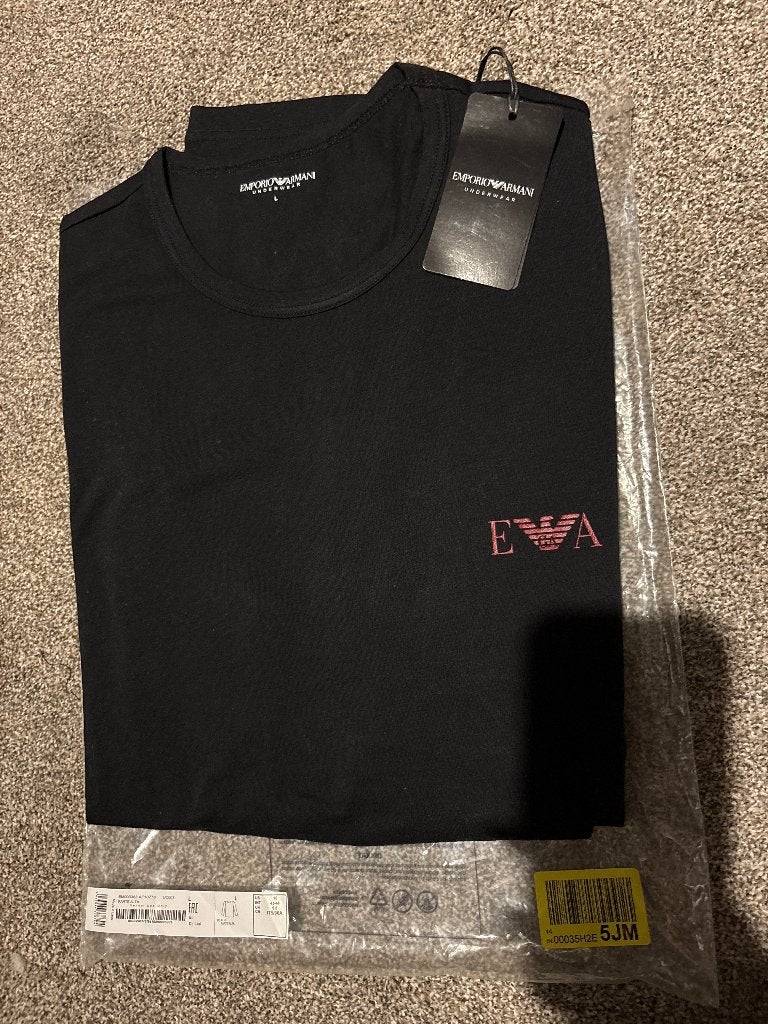Emporio Armani shirt, Maat 52/54 (L), Zwart, Nieuw, Ophalen