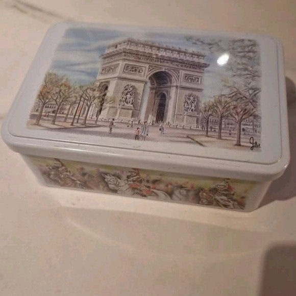 Vintage Parijs souvenirblikje - Arc de Triomphe & Métro, Ophalen of Verzenden, Gebruikt, Overige, Overige merken