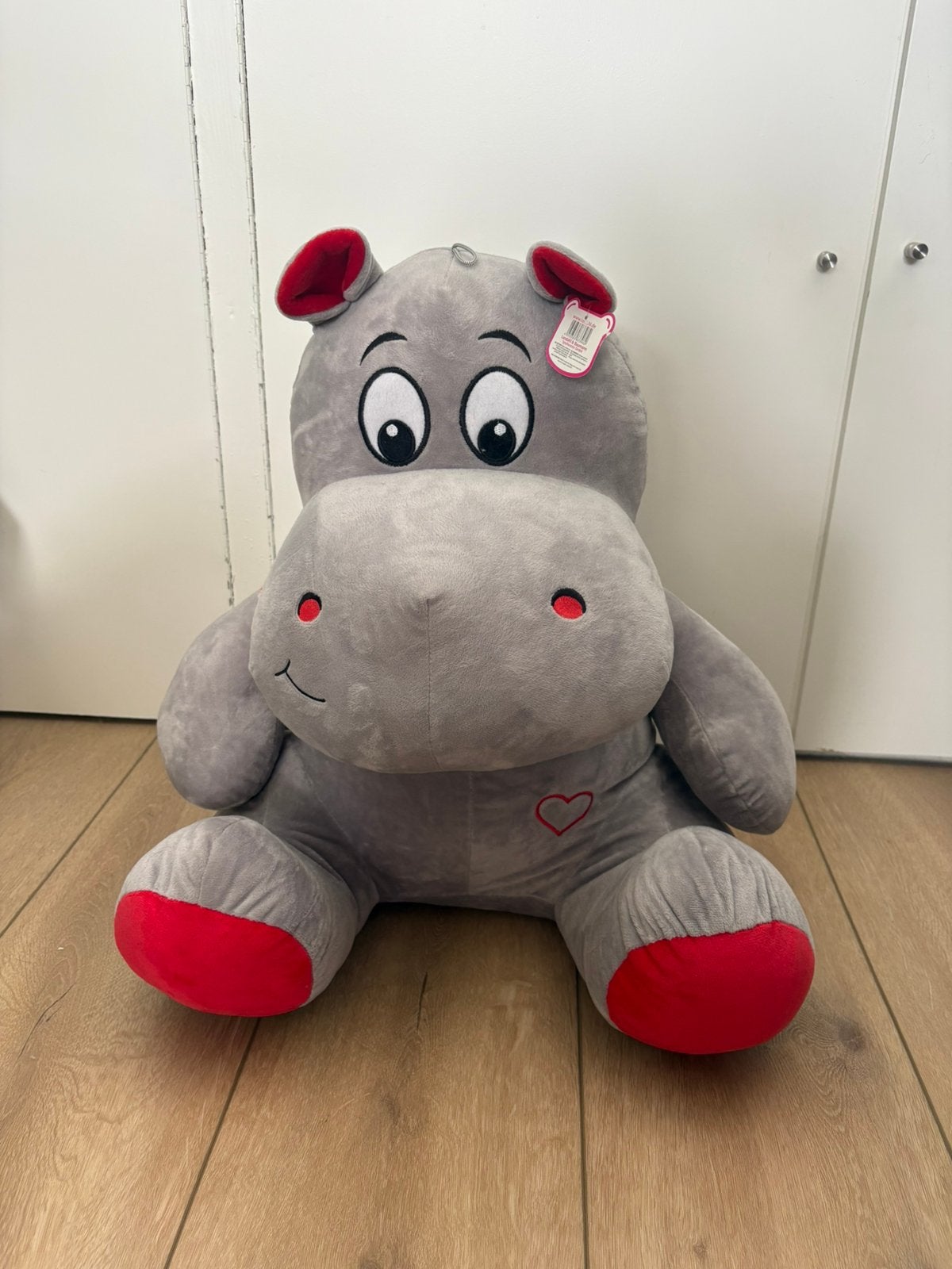Grote nijlpaard knuffel, Overige typen, Grijs, Ophalen of Verzenden, Zo goed als nieuw
